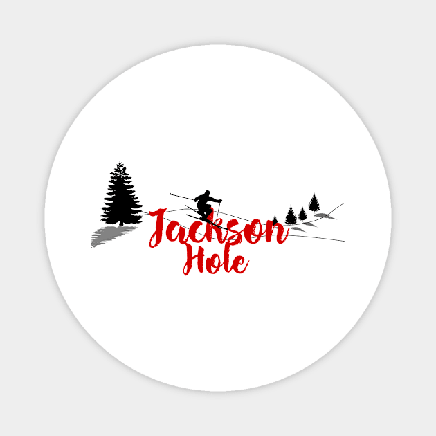 Ski fun in Jackson Hole Magnet by ArtDesignDE